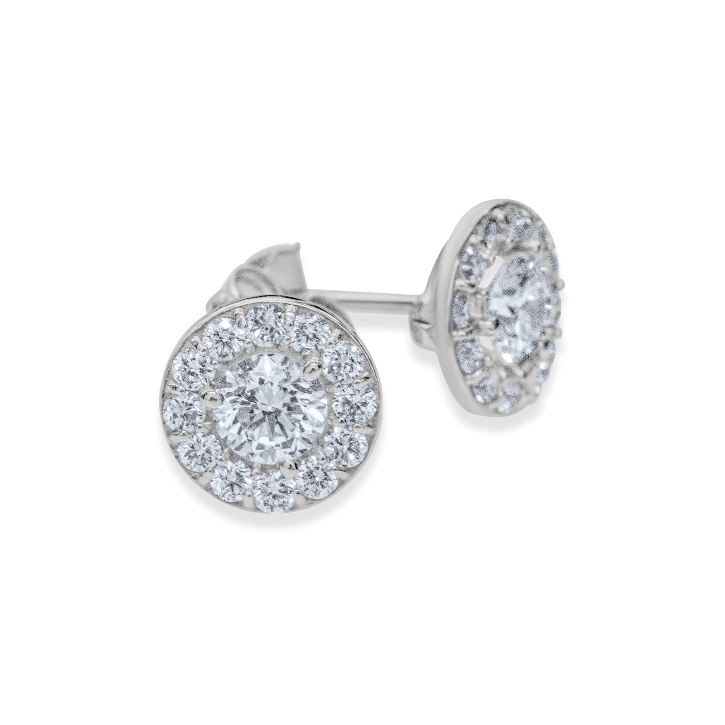 1.00 CTTW LG 14k Diamond Halo Studs