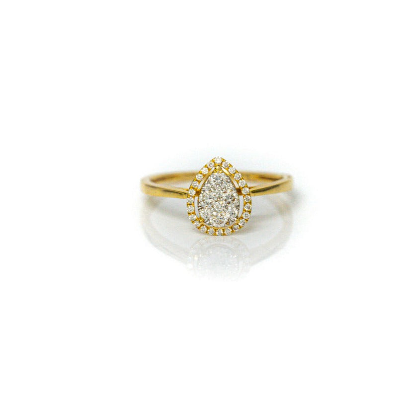 0.35 CTTW 10k Yellow Gold Pear-Shape Ring Size 7