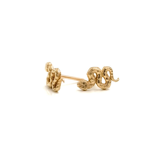 14k Yellow Gold Snake Studs