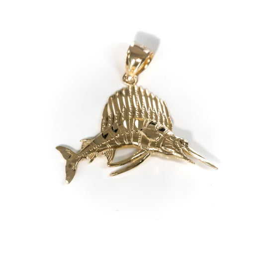 10k Yellow Gold Sailfish Pendant