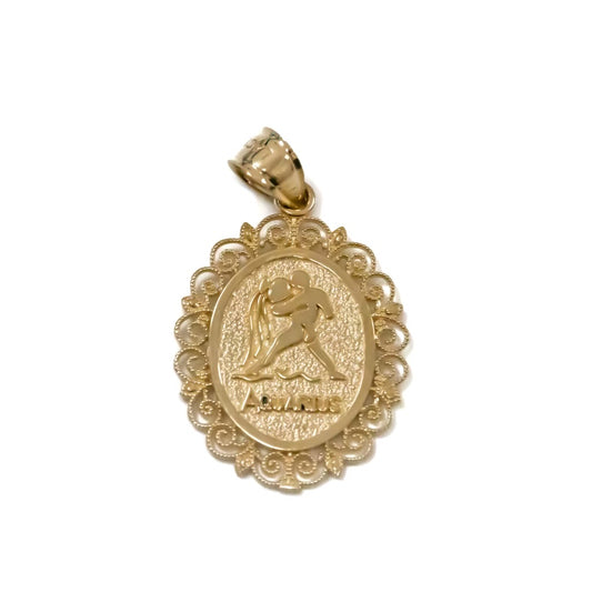 10k Yellow Gold Aquarius Pendant