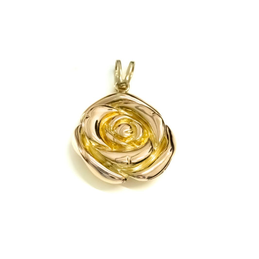 14k Yellow Gold Rose Pendant