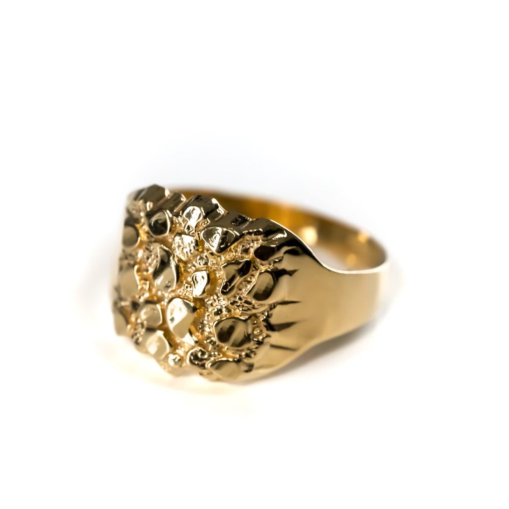 10k Yellow Gold Nugget Ring (Size 10)