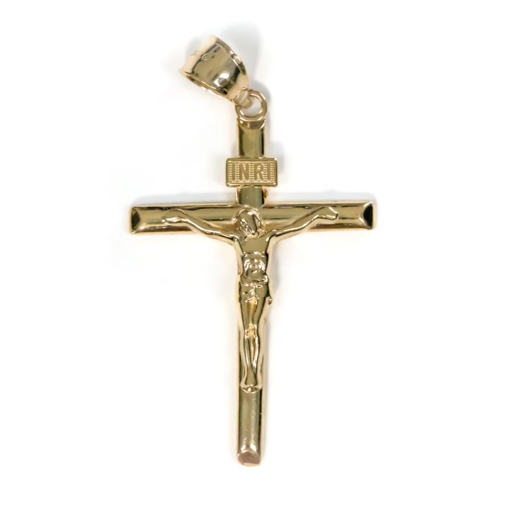 10k Yellow 41mm Gold Crucifix Pendant