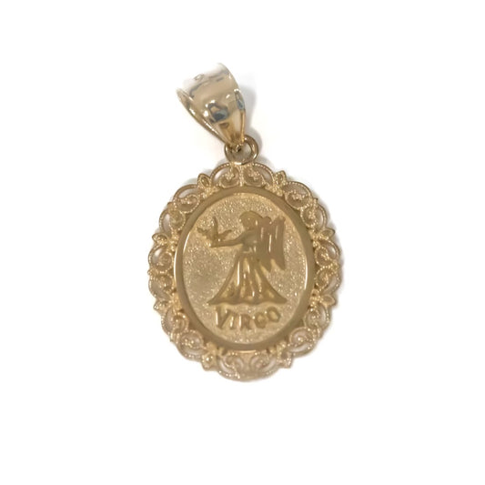 10k Yellow Gold Virgo Pendant