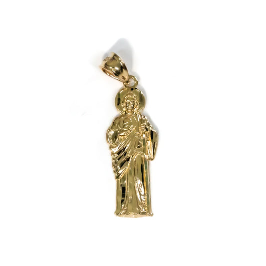 10k Yellow Gold 40mm San Judas Pendant