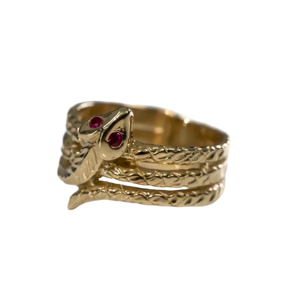 10k Yellow Gold Snake Ring (Size 5.5)