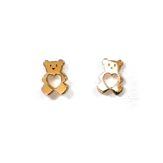 14k Yellow Gold Bear Studs