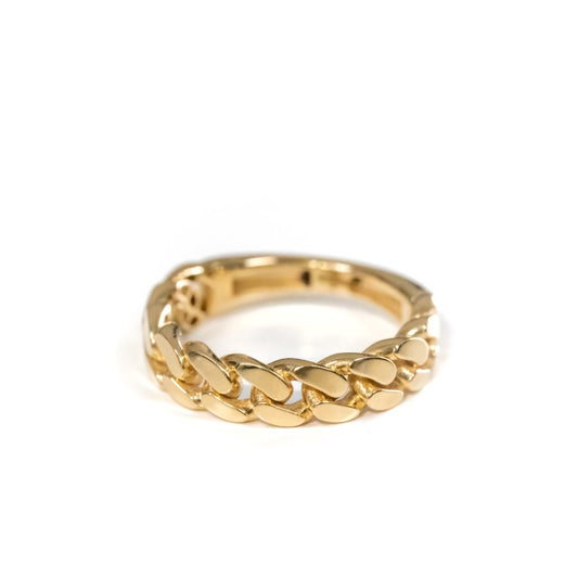 14k Yellow Gold Cuban Link Ring (Size 7.5)