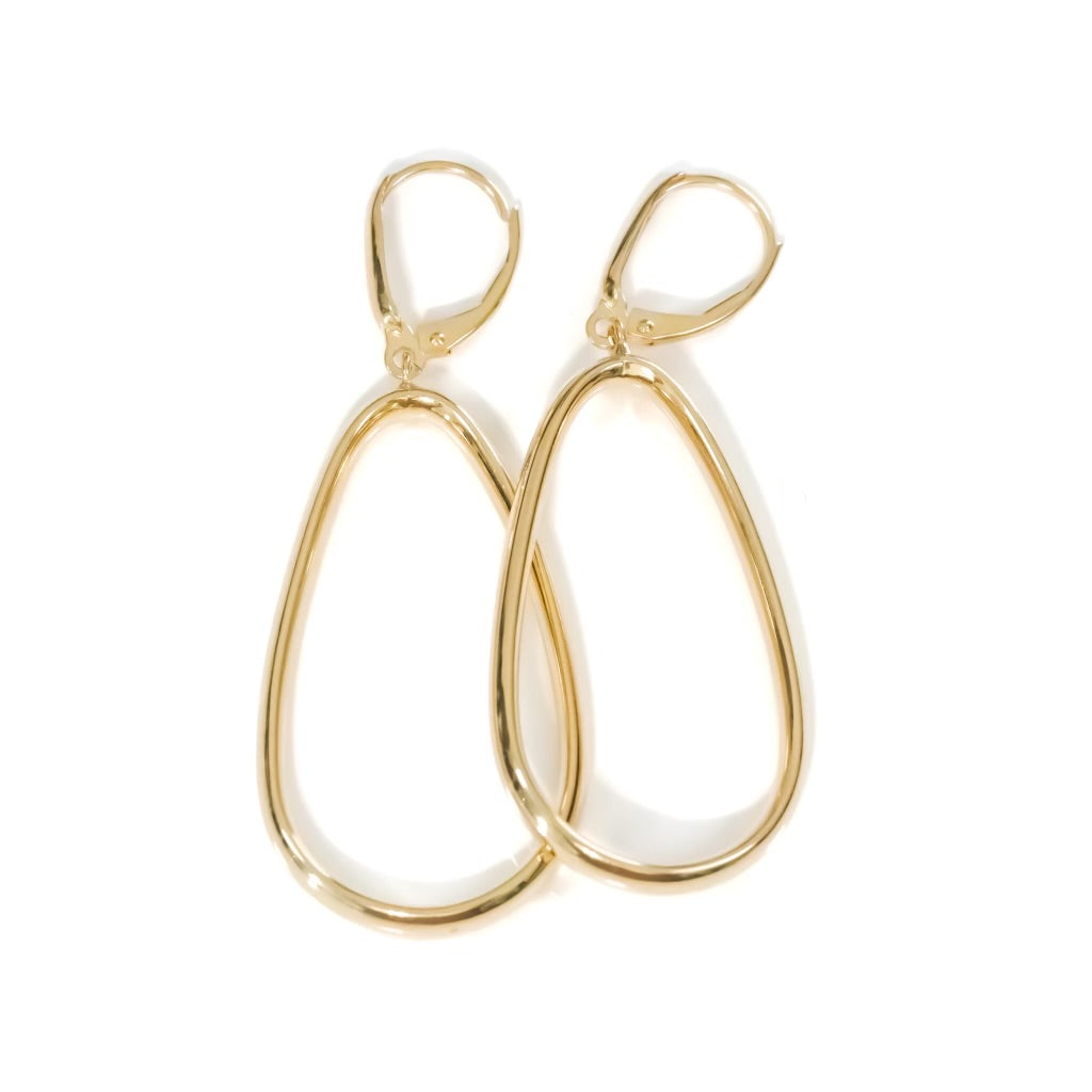 10k Yellow Gold Dangling Hoops