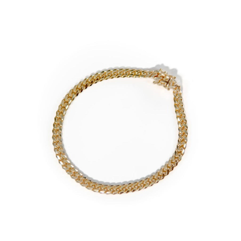 10k Yellow Gold 5mm Cuban Link Bracelet 8"