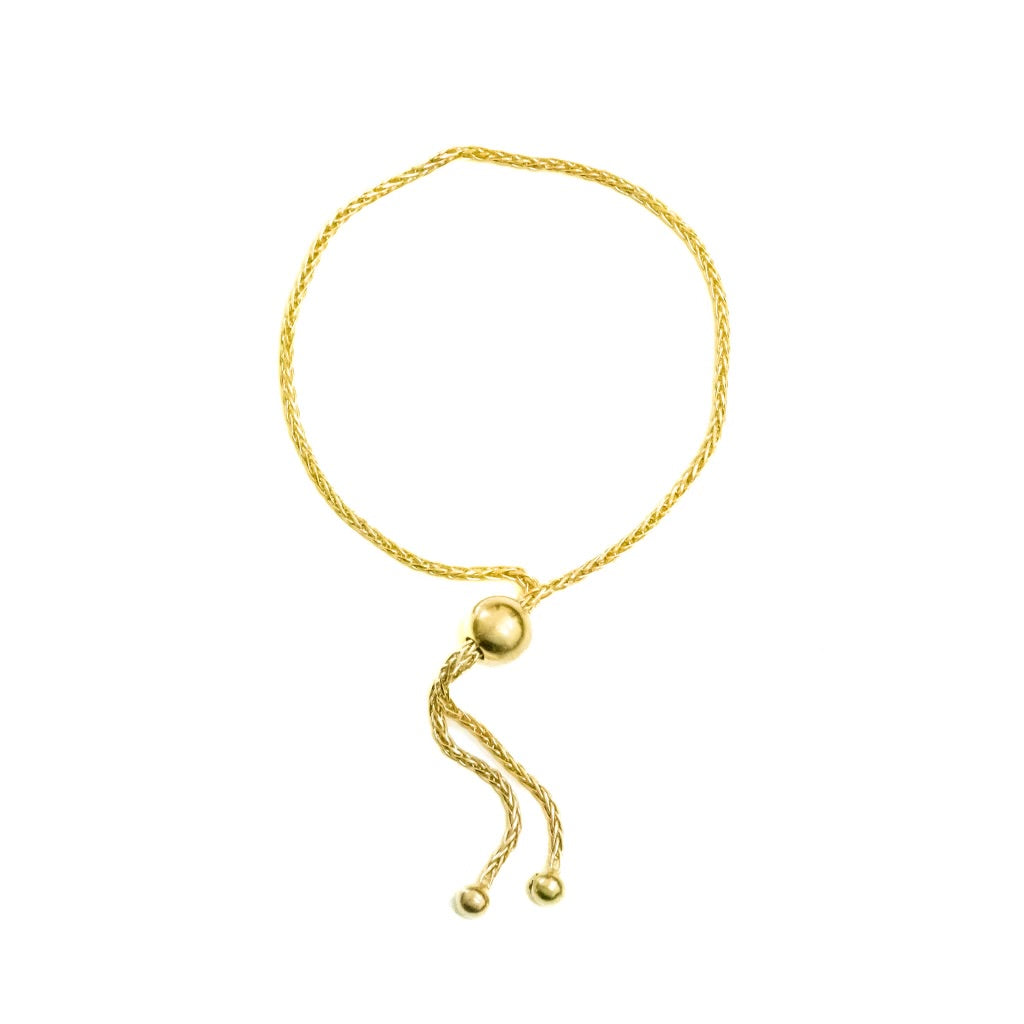 14k Yellow Gold Bolo Bracelet (up to 8")