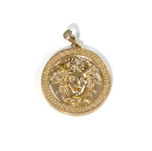 14k Yellow Gold Medusa Pendant