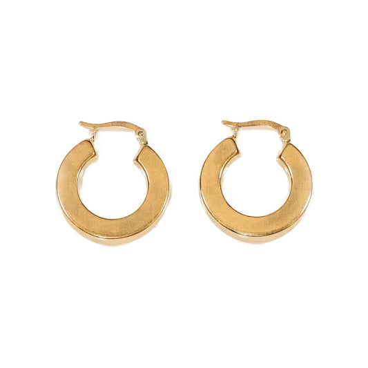 14k Yellow Gold 21mm Thick Huggie Earrings