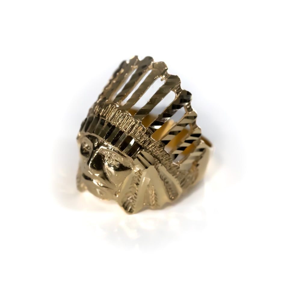 10k Yellow Gold Indian Head Ring (Size 10)