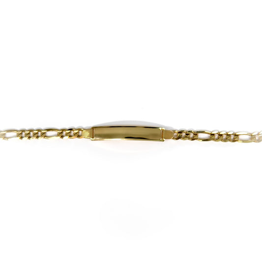 10k Yellow Gold 6mm Figaro ID Bracelet