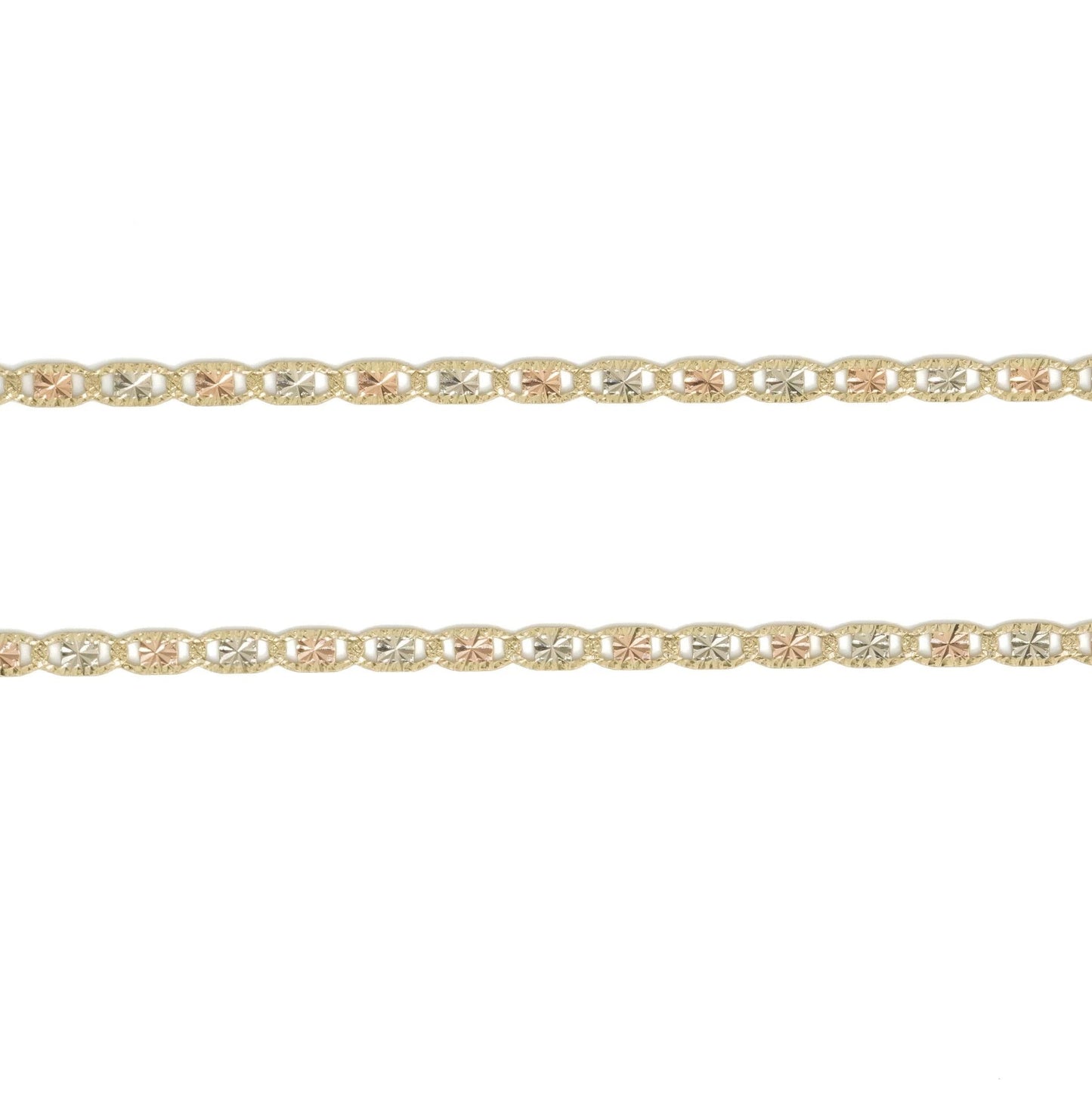 10k Tri-Tone Gold Valentino Chain 20"