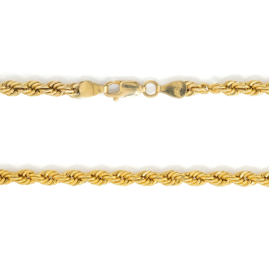 10k Yellow Gold 3.75mm Rope Chain 22"