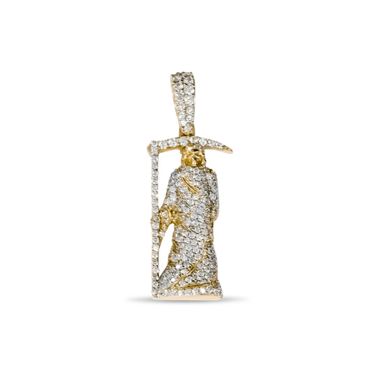 1.00 CTTW 14k Yellow Gold Diamond Reaper Pendant