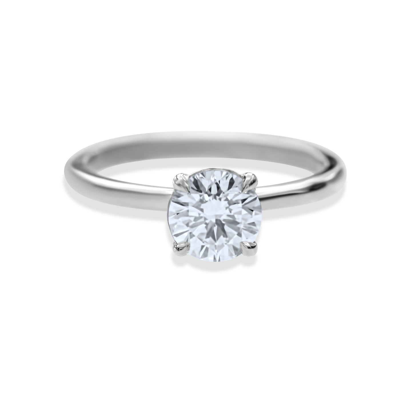 1.10 CTTW 14k White Gold Round Diamond Solitaire Engagement Ring (sz 6.75)