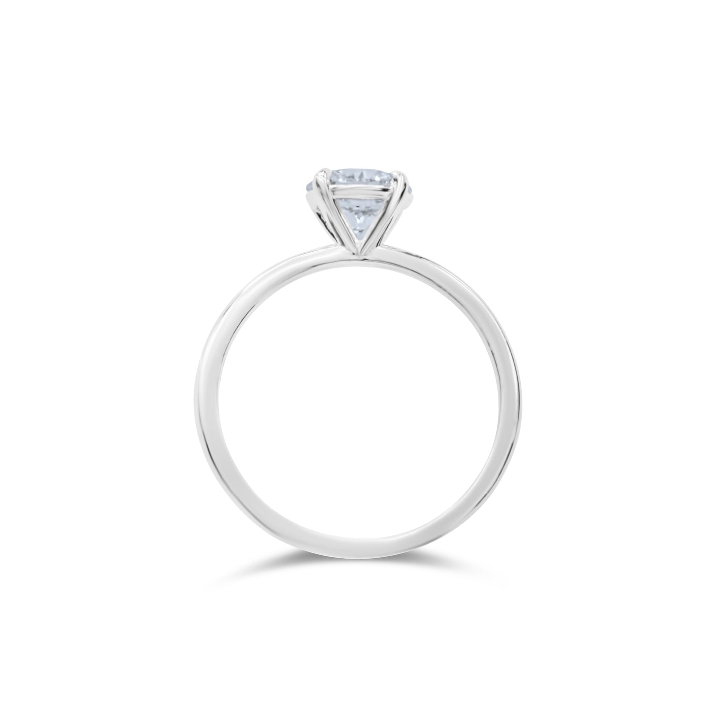 1.10 CTTW 14k White Gold Round Diamond Solitaire Engagement Ring (sz 6.75)