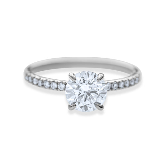 1.10 CTTW 14k White Gold Round Diamond Half-eternity Engagement Ring (Sz 6)