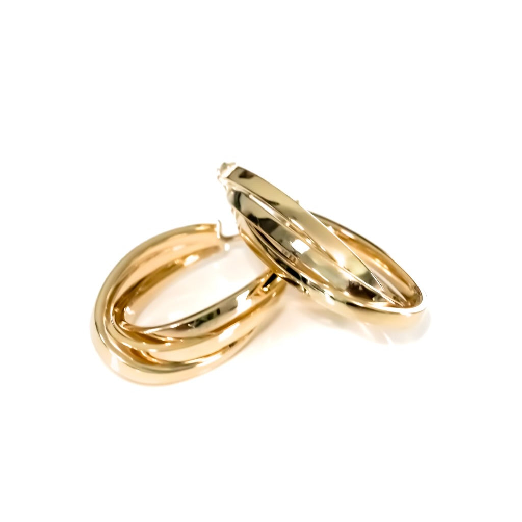 14k Yellow Gold Multilayer Hoops