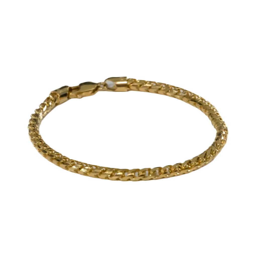 14k Yellow Gold 4mm Franco Bracelet 8"