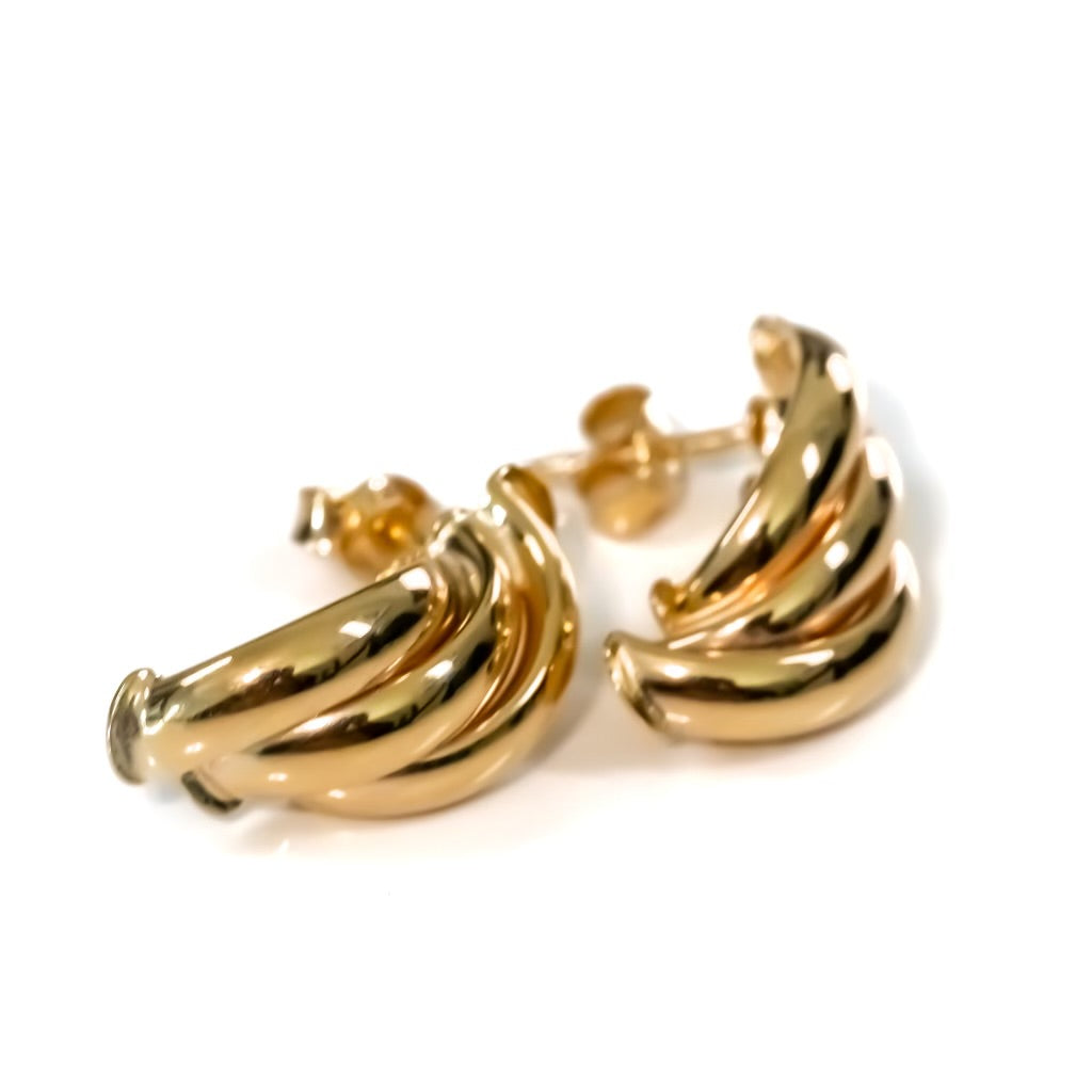 10k Yellow Gold Multilayer Studs