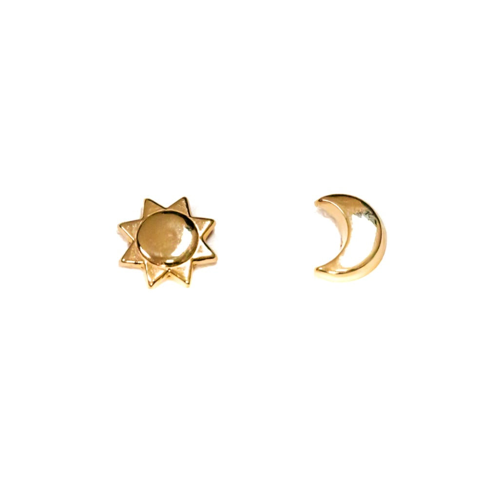 14k Eclipse Sun & Moon Studs