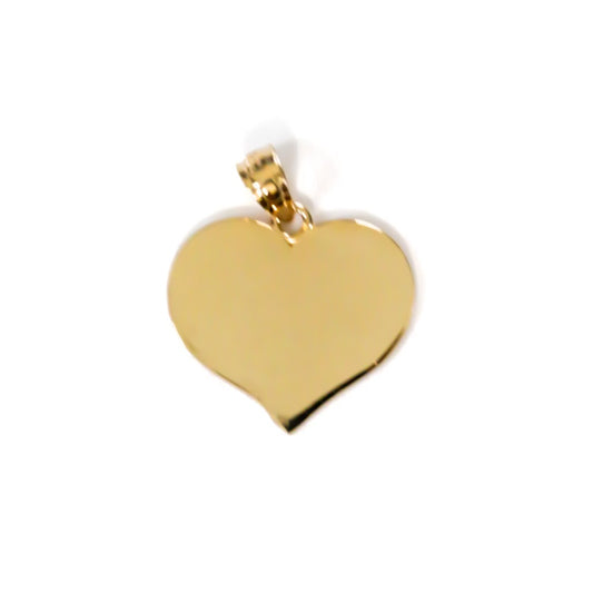 10k Yellow Gold Engraveable Heart Pendant