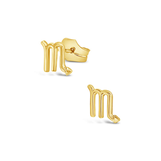 14k Yellow Gold Scorpio Studs