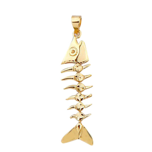 14k Yellow Gold Bonefish Pendant