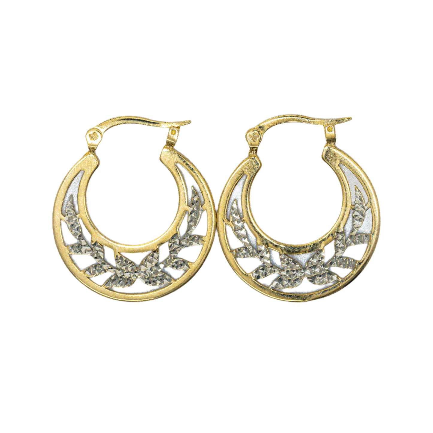 14k Two-Tone Gold Cuban 25mm Hoops