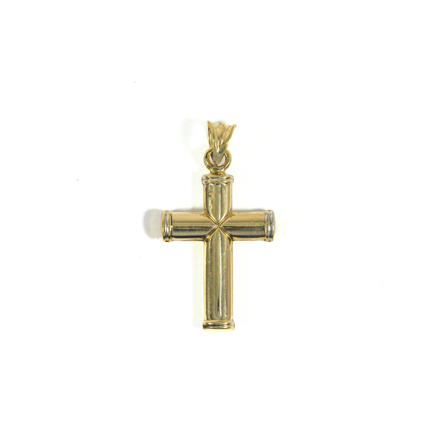 14k Two-Tone Gold Cross Pendant