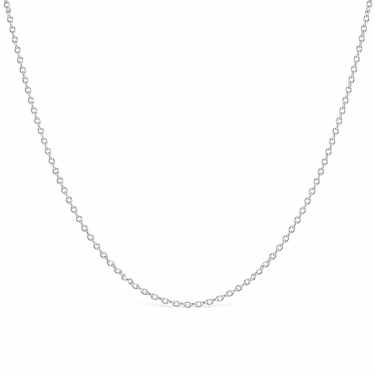 14k WG 1.3MM Cable Chain 18"