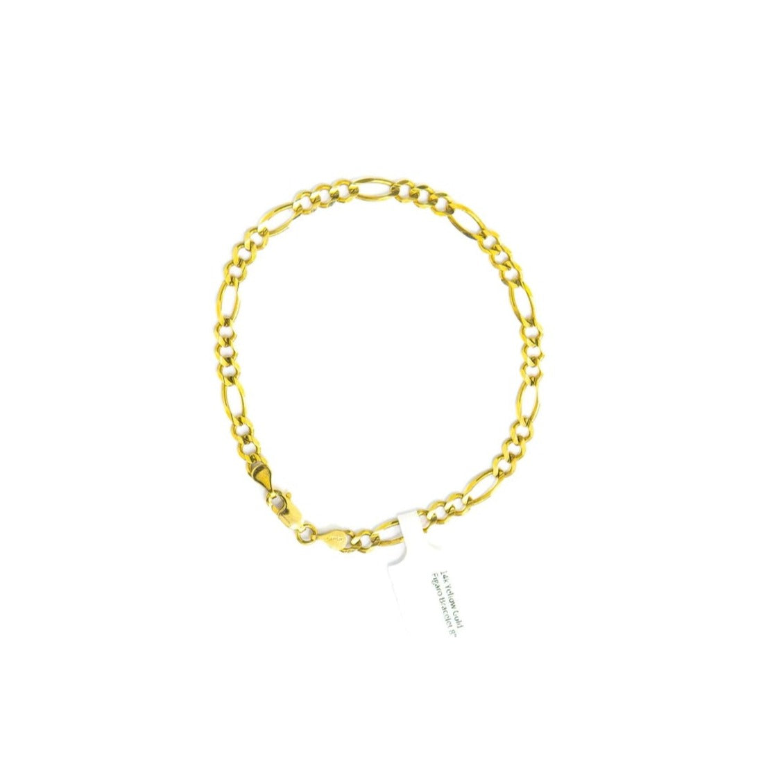 14k Yellow Gold 4.5mm Figaro Bracelet 8"