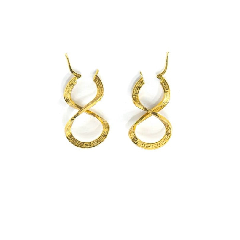 14k Yellow Gold Infinity Earrings