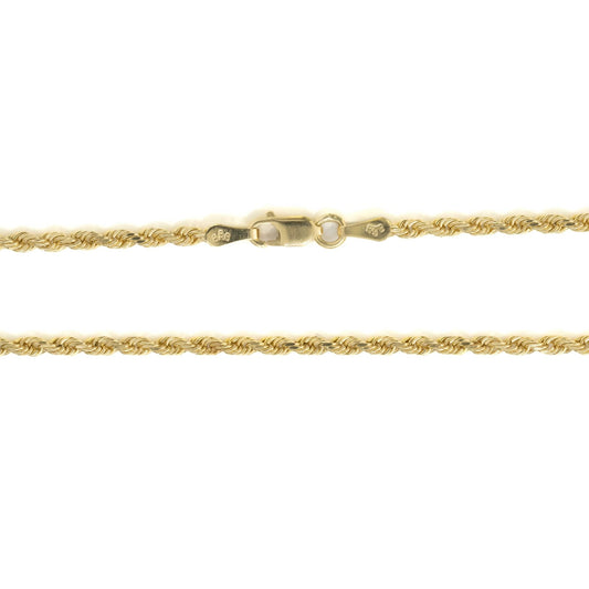 14k Yellow Gold 2mm Rope Chain 24"