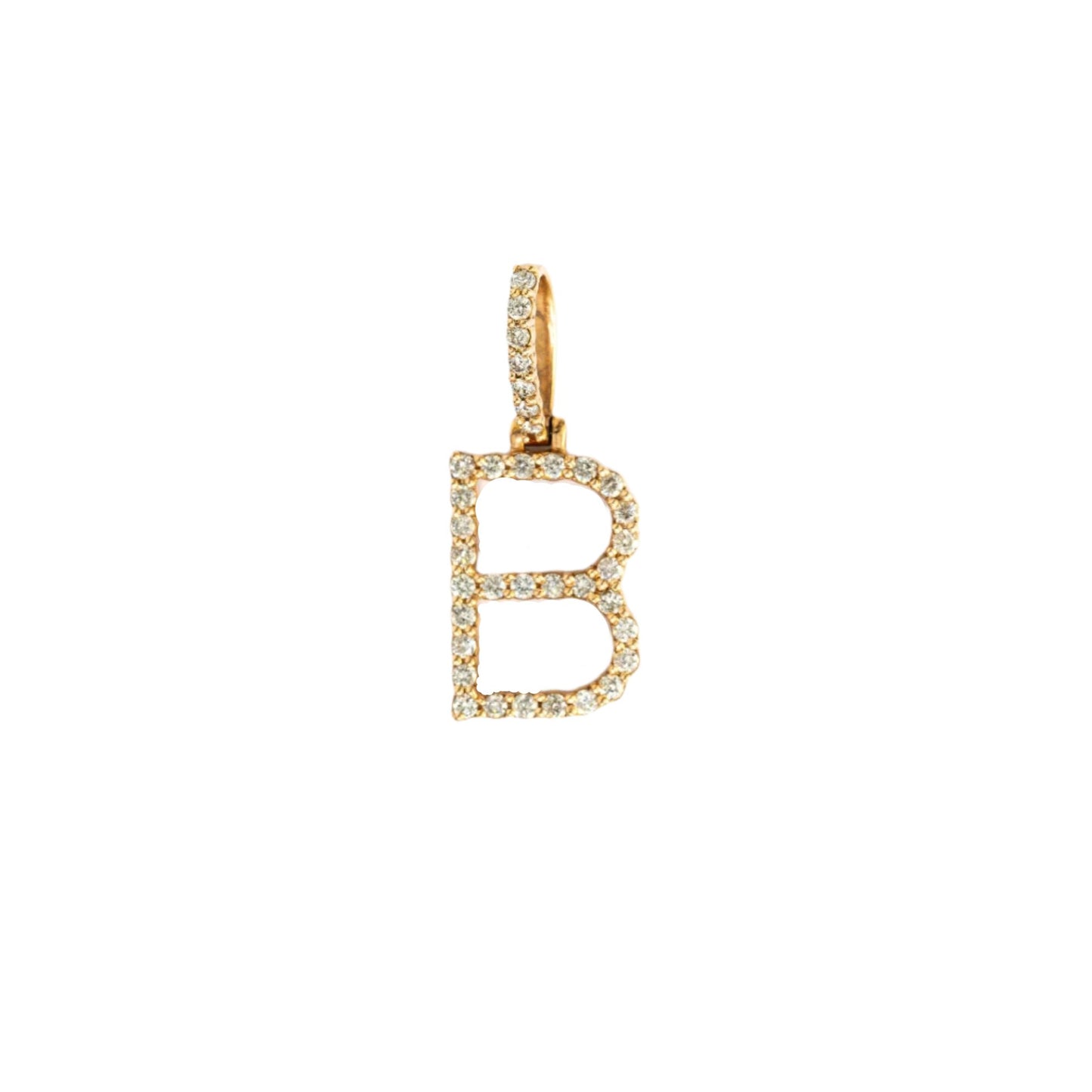 0.50 CTTW 10k Rose Gold "B" Initial Pendant