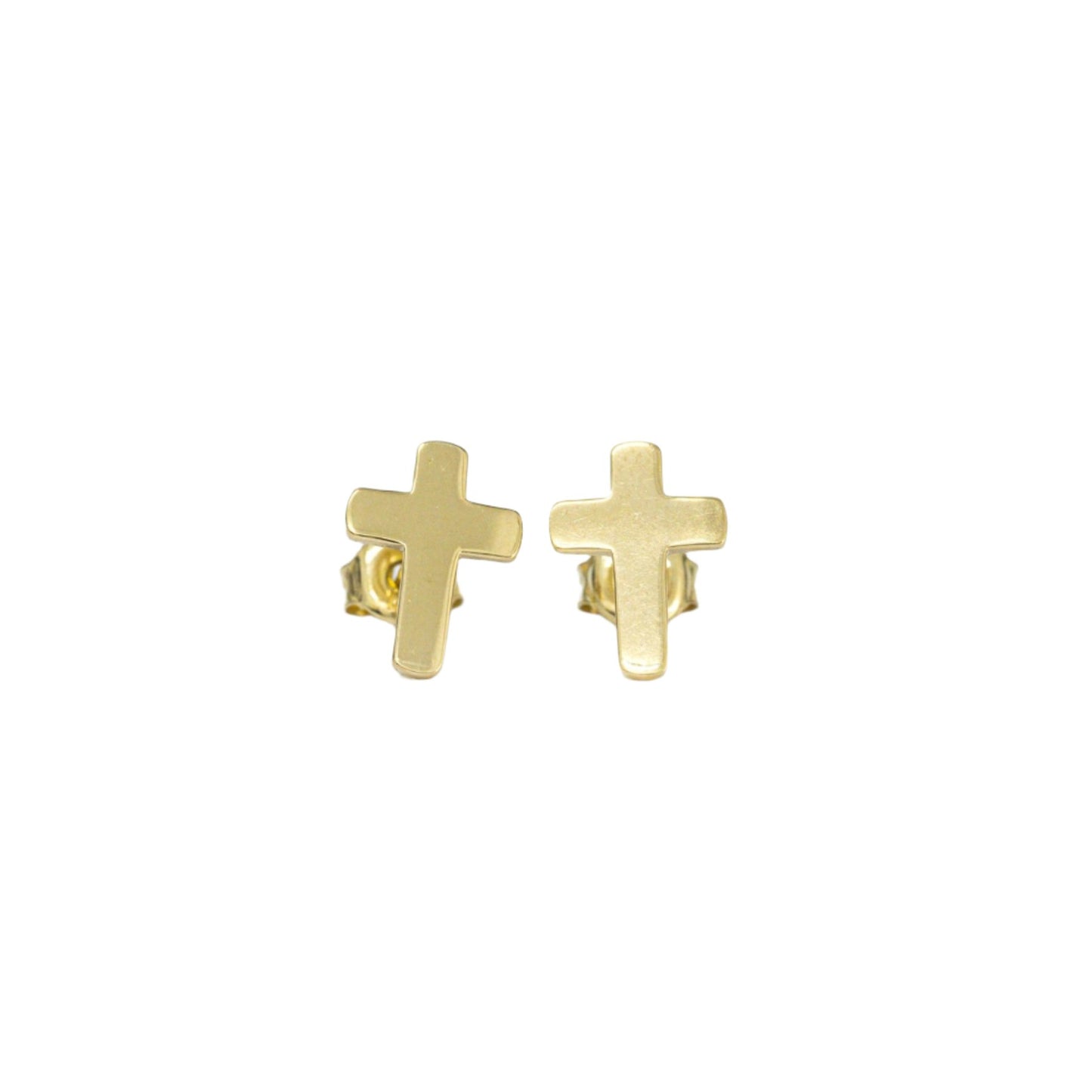 10k Yellow Gold Cross Studs