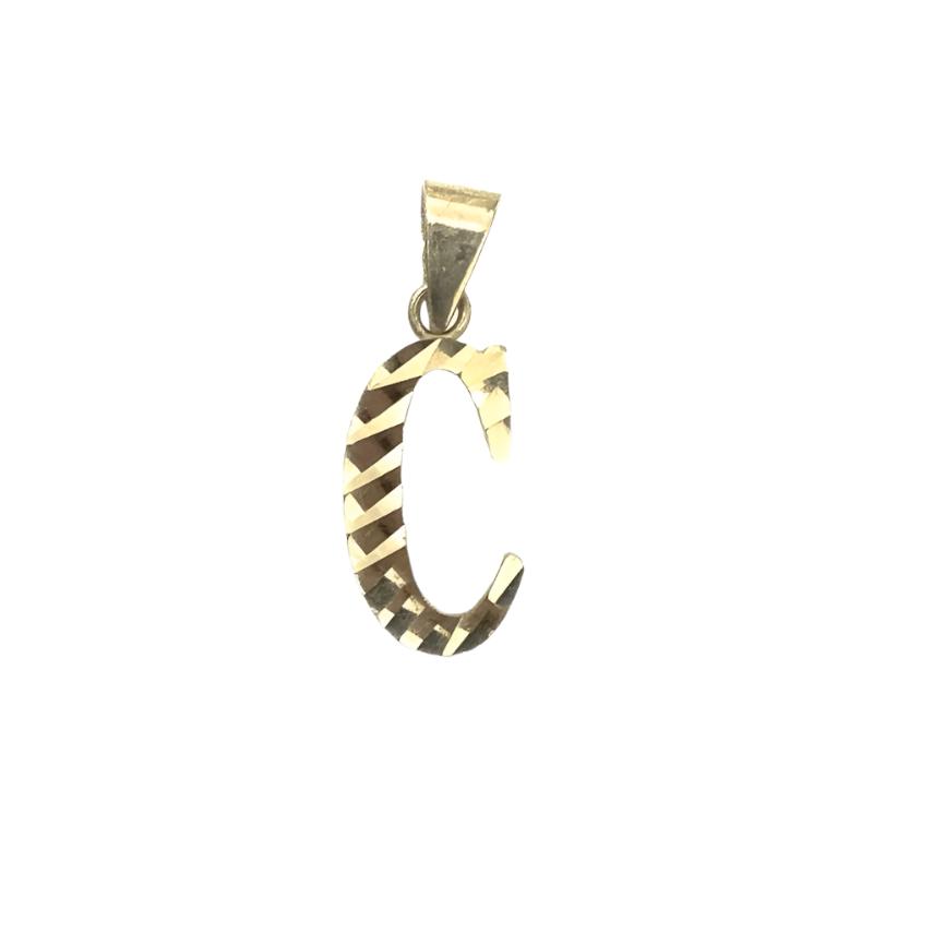 10k Yellow Gold "C" Initial Pendant