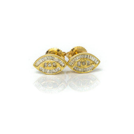 0.24 CTTW 14k Yellow Gold Eye Studs