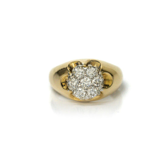 1.05 CTTW 14k Yellow Gold Cluster Ring Size 10